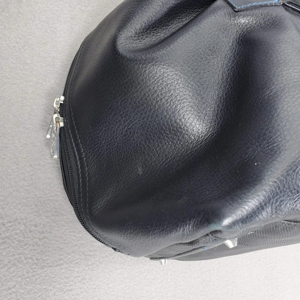 Robert Graham Duffel Bag Black Leather Pebbled Weekender Travel Luggage Bag